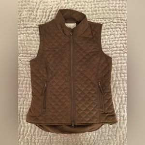 Outback Trading Co Womens Small Brown Quilted Full Zip Equestrian Vest.